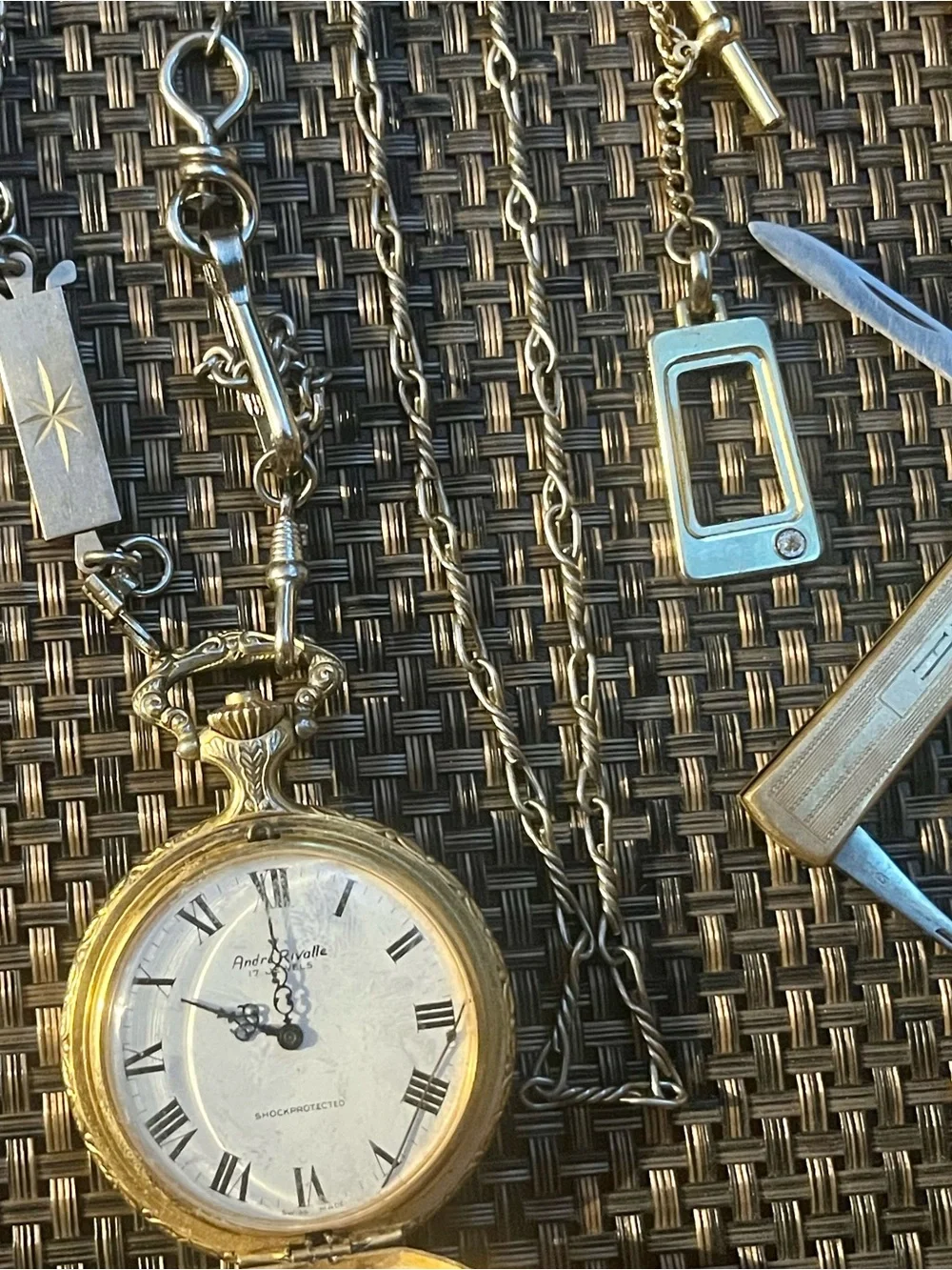 Vintage Men's Formal Jewelry Estate Lot - 35+ Pcs 12K GF Pocket Watch, Cufflinks